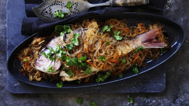 Baked Fish with Vermicelli
